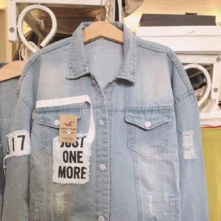 Áo Khoác Jeans Unisex JUST ONE MORE (ảnh thật kèm)