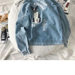 Áo Khoác Jeans Nam In phối 1 bên túi trước