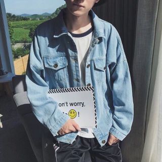 Áo Khoác Jeans Unisex Nam Xanh và Đen Trơn Form Rộng