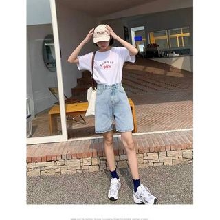 Quần Short Ngố Nữ Ống Rộng Bigsize Nắp Kiểu Size Lớn Quần bò lửng TCshopjean Ms 100