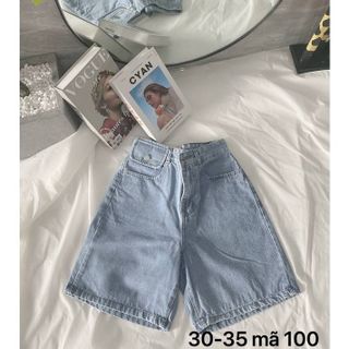 Quần Short Ngố Nữ Ống Rộng Bigsize Nắp Kiểu Size Lớn Quần bò lửng TCshopjean Ms 100