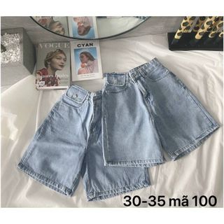 Quần Short Ngố Nữ Ống Rộng Bigsize Nắp Kiểu Size Lớn Quần bò lửng TCshopjean Ms 100