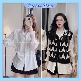 Áo sơ mi trắng nữ, sơ mi nư tay nhún công sở cao cấp kiểu bánh bèo hàn quốc không nhăn, thoáng mát AN HI.