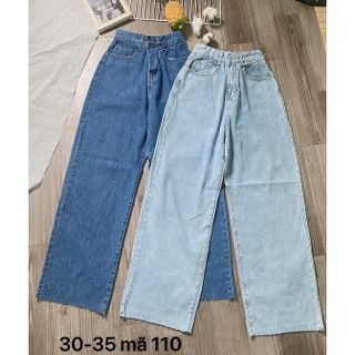 Bigsize 55 đến 80kg Quần Jeans Ống Suông Rộng Nữ Quần Bò Ống rộng Size Lớn lai Cắt Ms 110