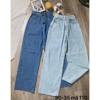 Bigsize 55 đến 80kg Quần Jeans Ống Suông Rộng Nữ Quần Bò Ống rộng Size Lớn lai Cắt Ms 110