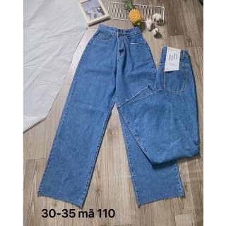 Bigsize 55 đến 80kg Quần Jeans Ống Suông Rộng Nữ Quần Bò Ống rộng Size Lớn lai Cắt Ms 110