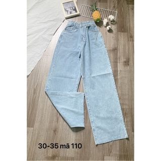 Bigsize 55 đến 80kg Quần Jeans Ống Suông Rộng Nữ Quần Bò Ống rộng Size Lớn lai Cắt Ms 110