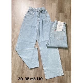 Bigsize 55 đến 80kg Quần Jeans Ống Suông Rộng Nữ Quần Bò Ống rộng Size Lớn lai Cắt Ms 110