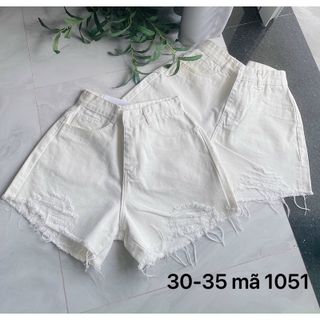 BIGSIZE Quần Short Nữ Size Lớn Trắng rách Lưng Cao Ống rộng che khuyết điểm TCshopjean ms1051