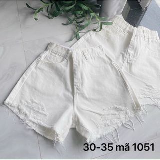BIGSIZE Quần Short Nữ Size Lớn Trắng rách Lưng Cao Ống rộng che khuyết điểm TCshopjean ms1051