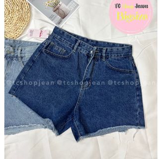 Quần Short Jeans Bigsize Quần Đùi Bò Nữ Ống Rộng Trơn Xanh TCshopjean Ms 1000 giá sỉ