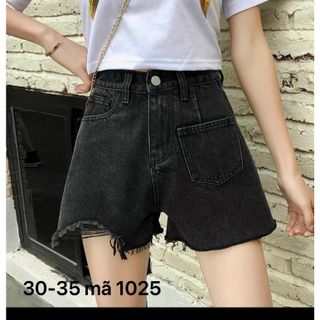 Quần Short Jeans nữ Bigsize Đen trắng Túi Kiểu Ms 1025 size 30 đến 35 giá sỉ