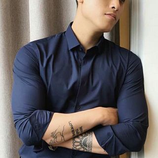 Áo sơ mi nam xanh 𝐅𝐑𝐄𝐄𝐒𝐇𝐈𝐏dương coban thoáng mát, mềm mịn, khó nhăn