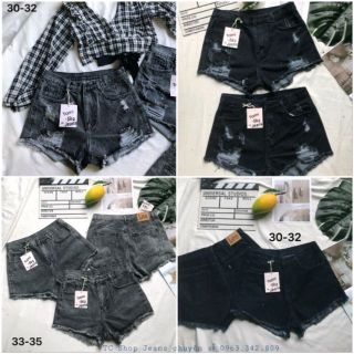 Quần Short jeans Nữ size lớn nhỏ đến 35 4 Kiểu Trơn và Rách giá sỉ