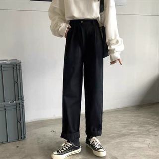 Bigsize Quần Ống Rộng Kaki Suông Lưng Thun TCshopJean 3 Màu Nâu Đen Trắng Size Lớn ms 127