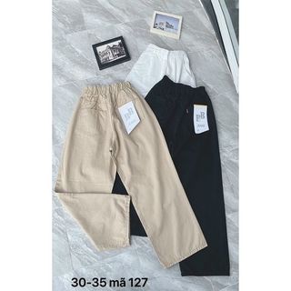 Bigsize Quần Ống Rộng Kaki Suông Lưng Thun TCshopJean 3 Màu Nâu Đen Trắng Size Lớn ms 127