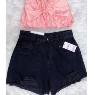 Quần short Jeans Bigsize Nữ TCshopjean Trắng Rách Lưng Cao 50 đến 80kg Ms 1051