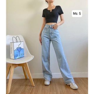 Quần jeans Bò ống Suông Rộng TCshopjean Lưng Cao Chất đẹp Size Nhỏ Ms 5 giá sỉ