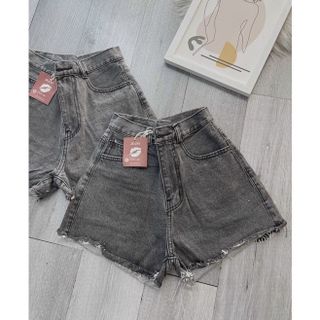 Quần Short Jeans Nữ TCshopjean Ống Rộng Xám Trơn Size nhỏ giá sỉ