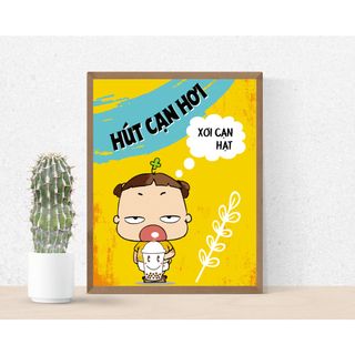 [Kèm Khung] Postcard, Tranh in decor A4,treo tường quán Trà sữa phong cách vui nhộn TS001