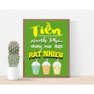 [Kèm Khung] Postcard, Tranh in decor A4,treo tường quán Trà sữa phong cách vui nhộn TS001