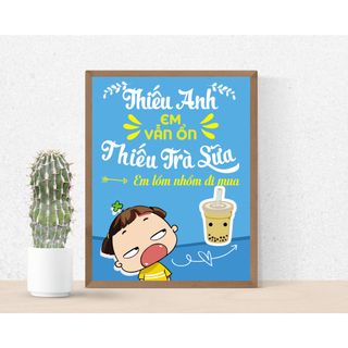[Kèm Khung] Postcard, Tranh in decor A4,treo tường quán Trà sữa phong cách vui nhộn TS001