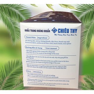 Chính Hãng-Khẩu Trang Y Tê 4 Lớp Kháng Khuẩn Cao Cấp Màu Xanh Chiêu Thy Hộp 50 Cái