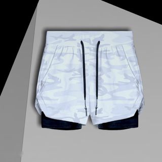 Quần đùi 2 lớp tập gym thể thao -QS2 RẰN RI