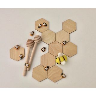 [DIY] Bộ 10 tấm gỗ cắt hình tổ ong- hexagon kích thước 12*14cm- dán tường làm mới không gian nhà GD157 giá sỉ