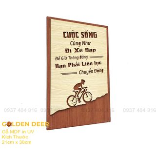 Tranh gỗ dán tường, treo tường decor nội thất văn phòng câu slogan tạo động lực GD1521