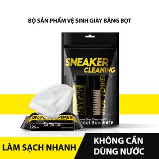 Bộ vệ sinh giày 3 món Sneaker Cleaning có 1 chai xịt, 1 bàn chải, 1 khăn mềm