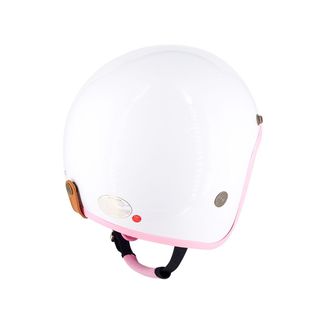 Mũ bảo hiểm SRT 3/4 nữ màu trắng lót màu - kèm lưỡi trai