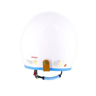 Mũ bảo hiểm SRT 3/4 nữ màu trắng lót màu - kèm lưỡi trai