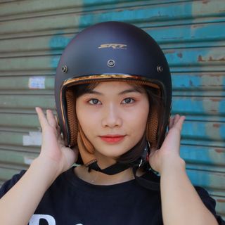Mũ bảo hiểm 3/4 SRT lót màu - thông gió - lót thoáng khí