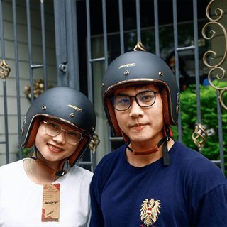 Mũ bảo hiểm 3/4 SRT lót màu - thông gió - lót thoáng khí