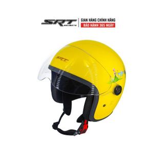 Mũ bảo hiểm 3 4 SRT kính trẻ em - Màu vàng cao cấp