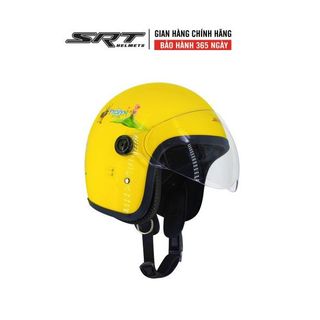 Mũ bảo hiểm 3 4 SRT kính trẻ em - Màu vàng cao cấp
