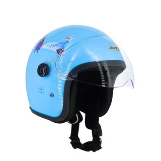 Mũ bảo hiểm 3/4 tem elsa Kính liền SRT trẻ em màu xanh dương