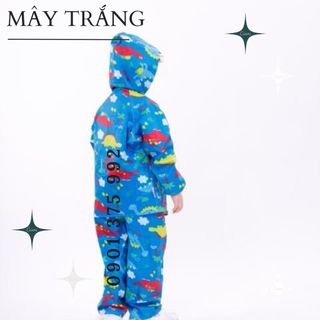 Áo Mưa Bộ Kèm Quần Vải Dù Cho Bé Trai Và Bé Gái Từ 3-10 Tuổi (15-45Kg) - Hình Dễ Thương (Được Chọn Màu)