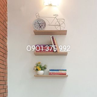 Bộ 3 Kệ Gỗ Trang Trí Treo Tường Giấu Chân 40cm x 15cm KT117 (Nhiều màu)