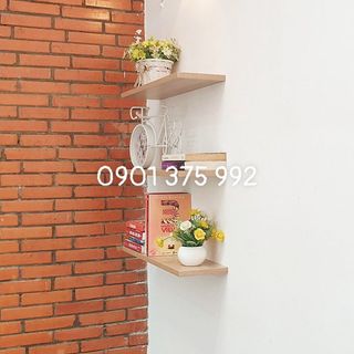 Bộ 3 Kệ Gỗ Trang Trí Treo Tường Giấu Chân 40cm x 15cm KT117 (Nhiều màu)