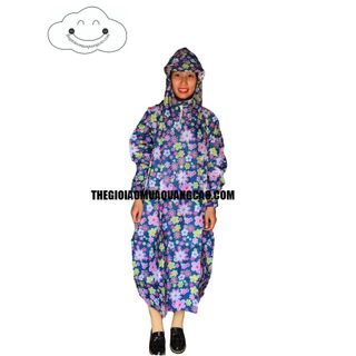 Áo Mưa Bit Hoa Văn Vải Dù Cao Cấp (Được Chọn Màu)