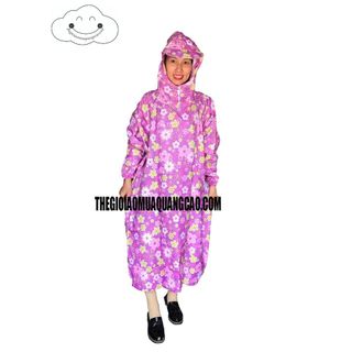 Áo Mưa Bit Hoa Văn Vải Dù Cao Cấp (Được Chọn Màu)