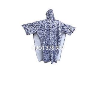 Áo Mưa Vải Dù Xẻ Tà Cánh Dơi Họa Tiết Hoa Cá Tính (Được Chọn Màu)