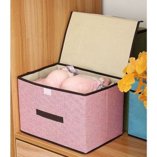 Hộp vải đựng quần áo, đồ lót gấp gọn - Thùng đựng đồ đa năng có nắp đậy