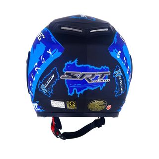 (Xưởng sản xuất mũ bảo hiểm) Mũ 3/4 SRT cao cấp tem Racing Dương kính khói chống lóa - lót kháng khuẩn, êm ái.