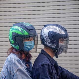 (Xưởng sản xuất mũ bảo hiểm) Mũ 3/4 SRT cao cấp tem Racing Dương kính khói chống lóa - lót kháng khuẩn, êm ái.