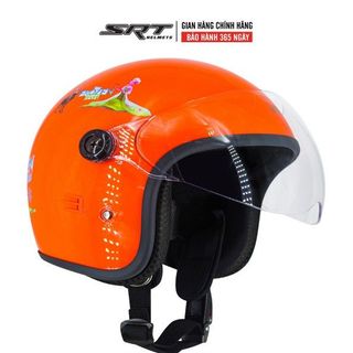 Mũ bảo hiểm 3/4 trẻ em SRT màu cam