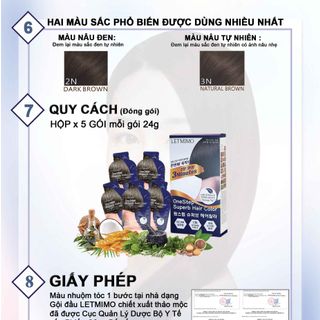 gội là đen , thuốc nhuộm tóc đen màu nâu tự nhiên 3N