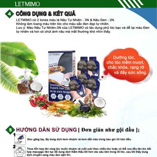 gội là đen , thuốc nhuộm tóc đen màu nâu tự nhiên 3N